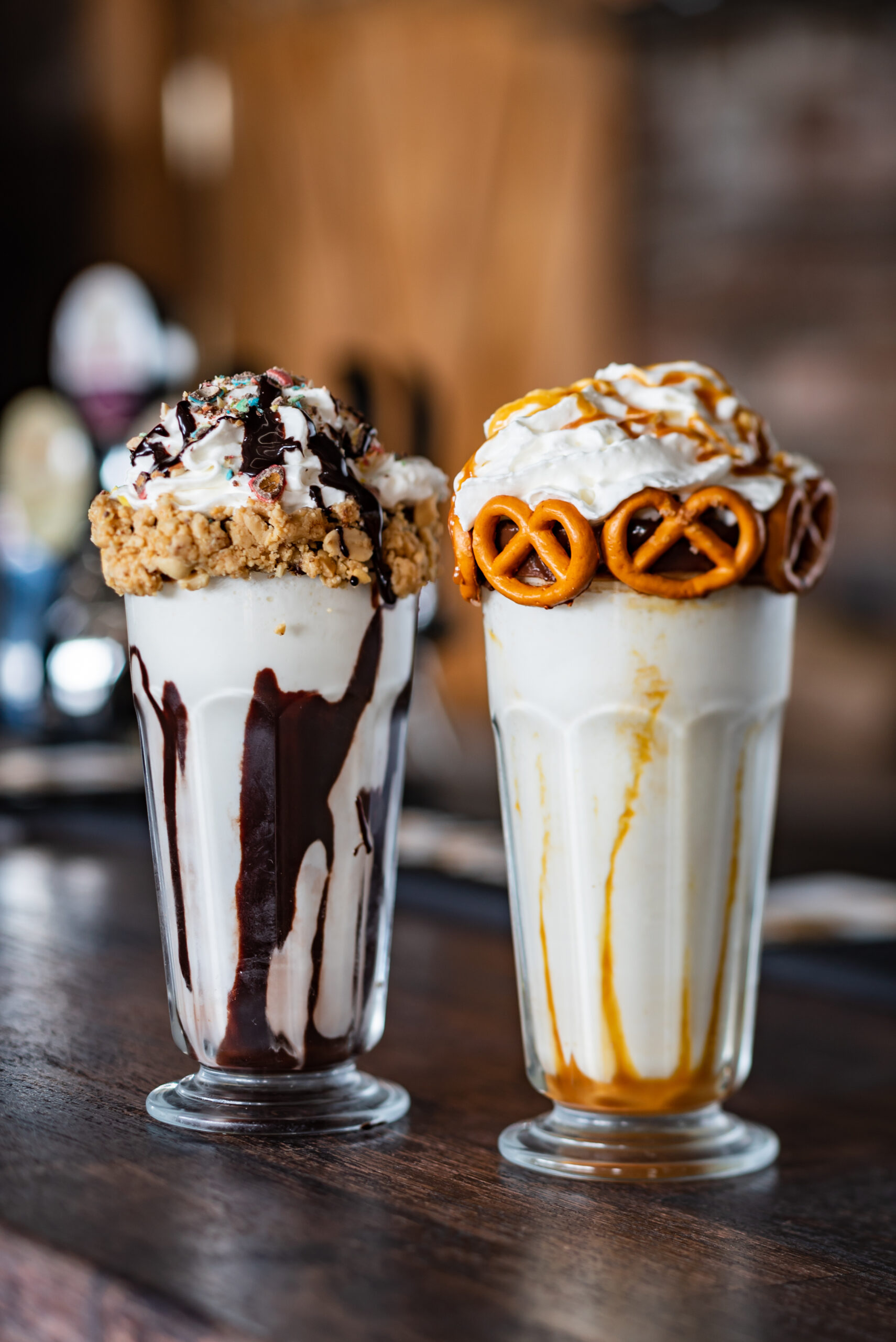 crazy milkshakes with chocolate caramel and whipp utc